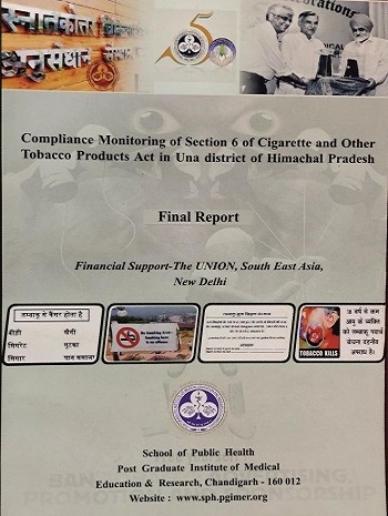 Compliance		Monitoring of Section 6 of Cigarette and	Other			Tobacco Products Act in Una district of Himachal Pradesh