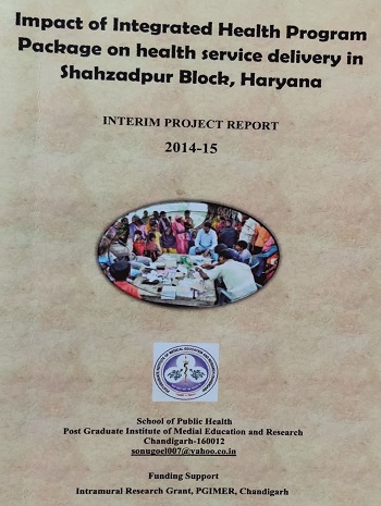 Impact of integrated health program package on health service delivery in Shahzadpur		Block, Haryana