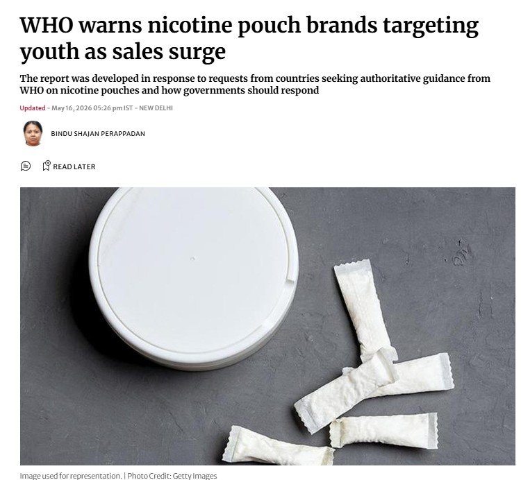 WHO warns nicotine pouch brands targeting youth as sales surge: The Hindu