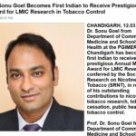 Prof. Dr. Sonu Goel Becomes First Indian to Receive Prestigious Mira Aghi Award for LMIC Research in Tobacco Control