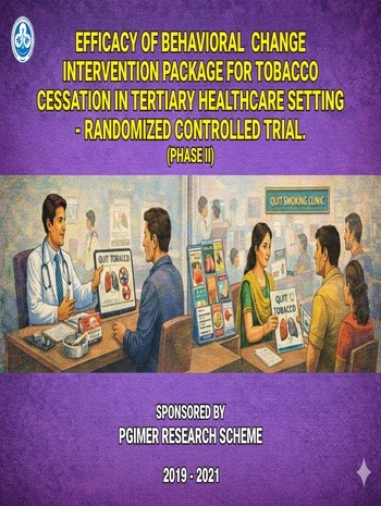 Efficacy of behavioral change intervention package for tobacco cessation in tertiary healthcare setting- Randomized Controlled Trial. (Phase II)