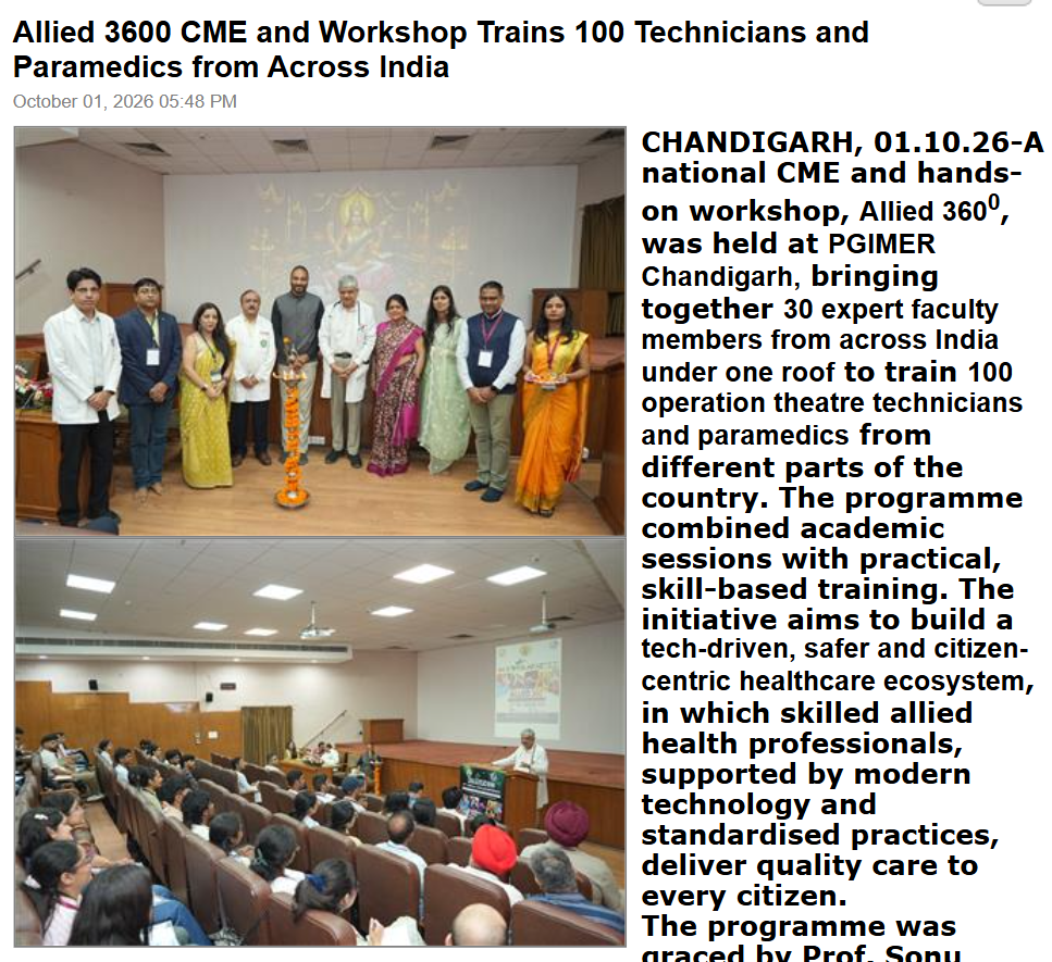Allied 3600 CME and Workshop Trains 100 Technicians and Paramedics from across India